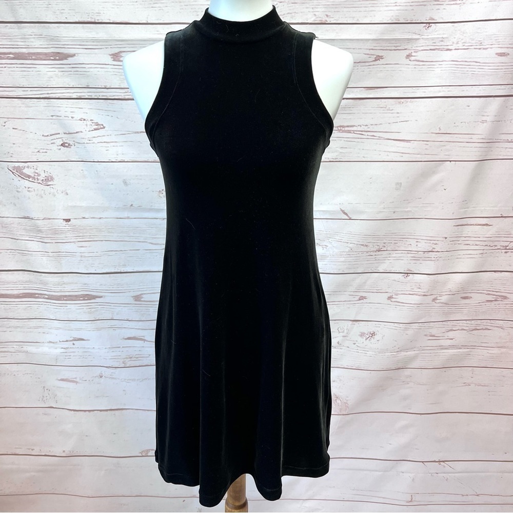 Vintage Y2K 90’s Black Label Betsey Johnson Velvet Mock Neck Mini Dress